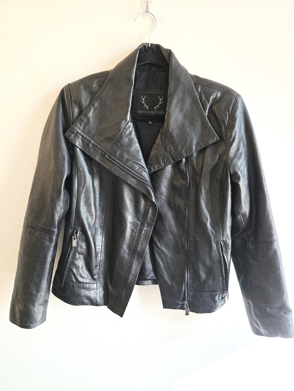 BOD & CHRISTENSEN | US M Leather Jacket | black